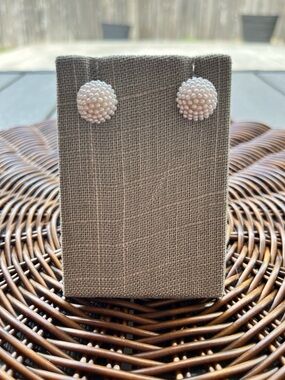 J. Crew White Beaded Cluster Stud Earrings
